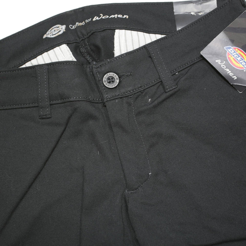 DICKIES Womens Black Regular Fit Straight Leg Trousers W30 L32 Workwear Zip
