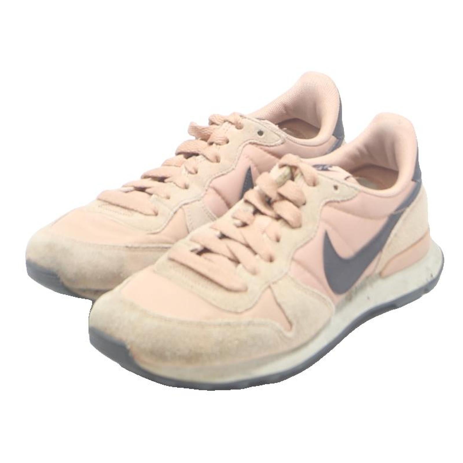 NIKE Womens Derby Trainers Footwear Beige & Grey Synthetic UK 4.5 Comfortable