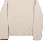 DIESEL Womens Cream & Brown Quilted Jacket XS Polyester Blend Zip Puffer