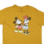 DISNEY Mens Yellow Mickey Minnie Graphic T-Shirt XL Cotton Blend Short Sleeve