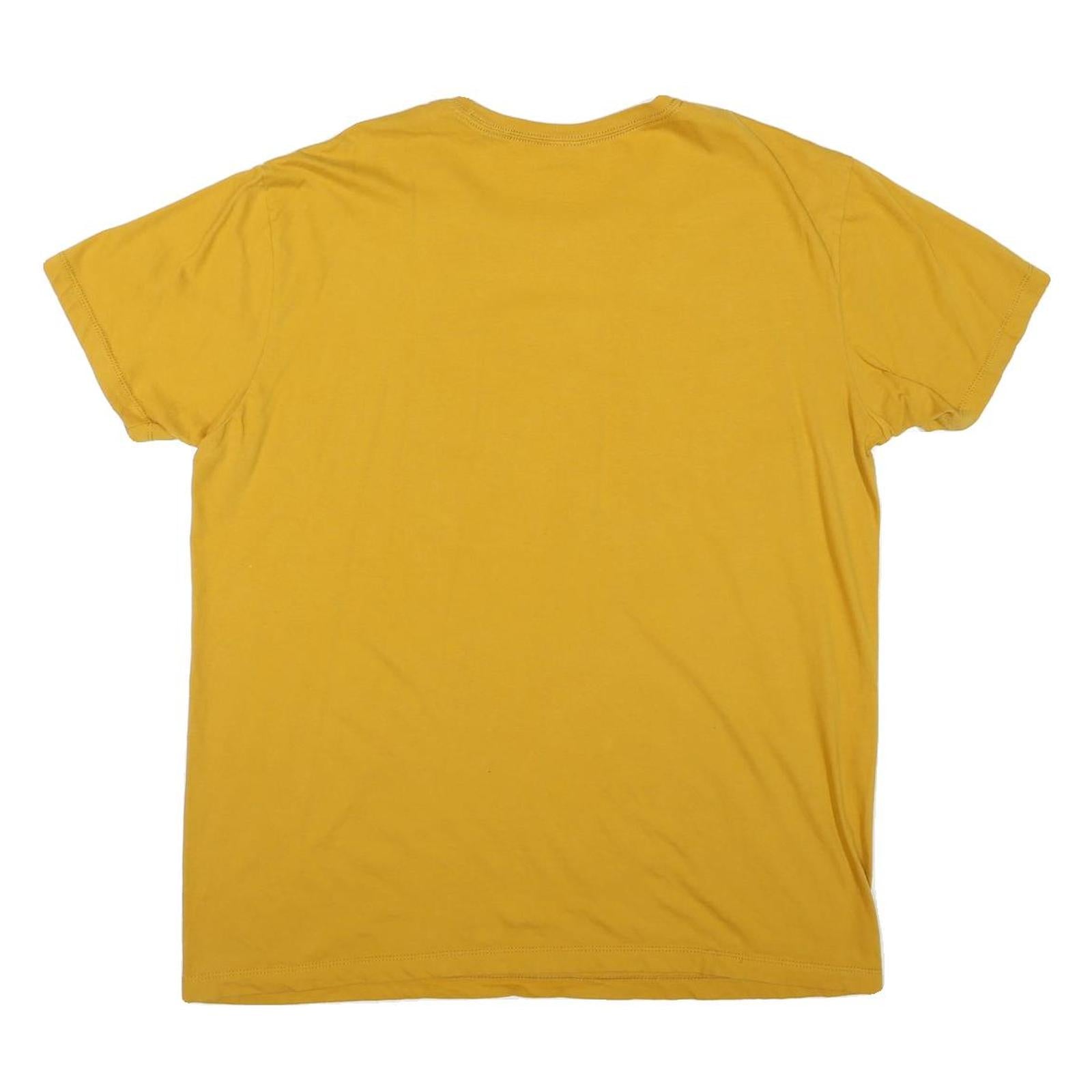 DISNEY Mens Yellow Mickey Minnie Graphic T-Shirt XL Cotton Blend Short Sleeve