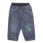 LEVI'S Boys Jeans Blue Regular Denim W16 L10 Dinosaur Print Elastic Waist