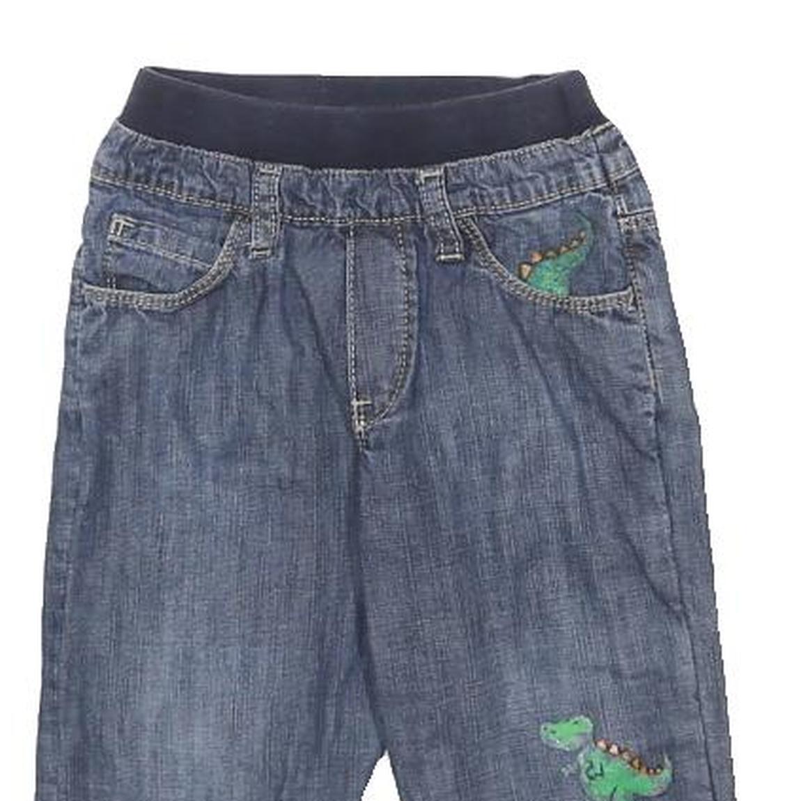 LEVI'S Boys Jeans Blue Regular Denim W16 L10 Dinosaur Print Elastic Waist