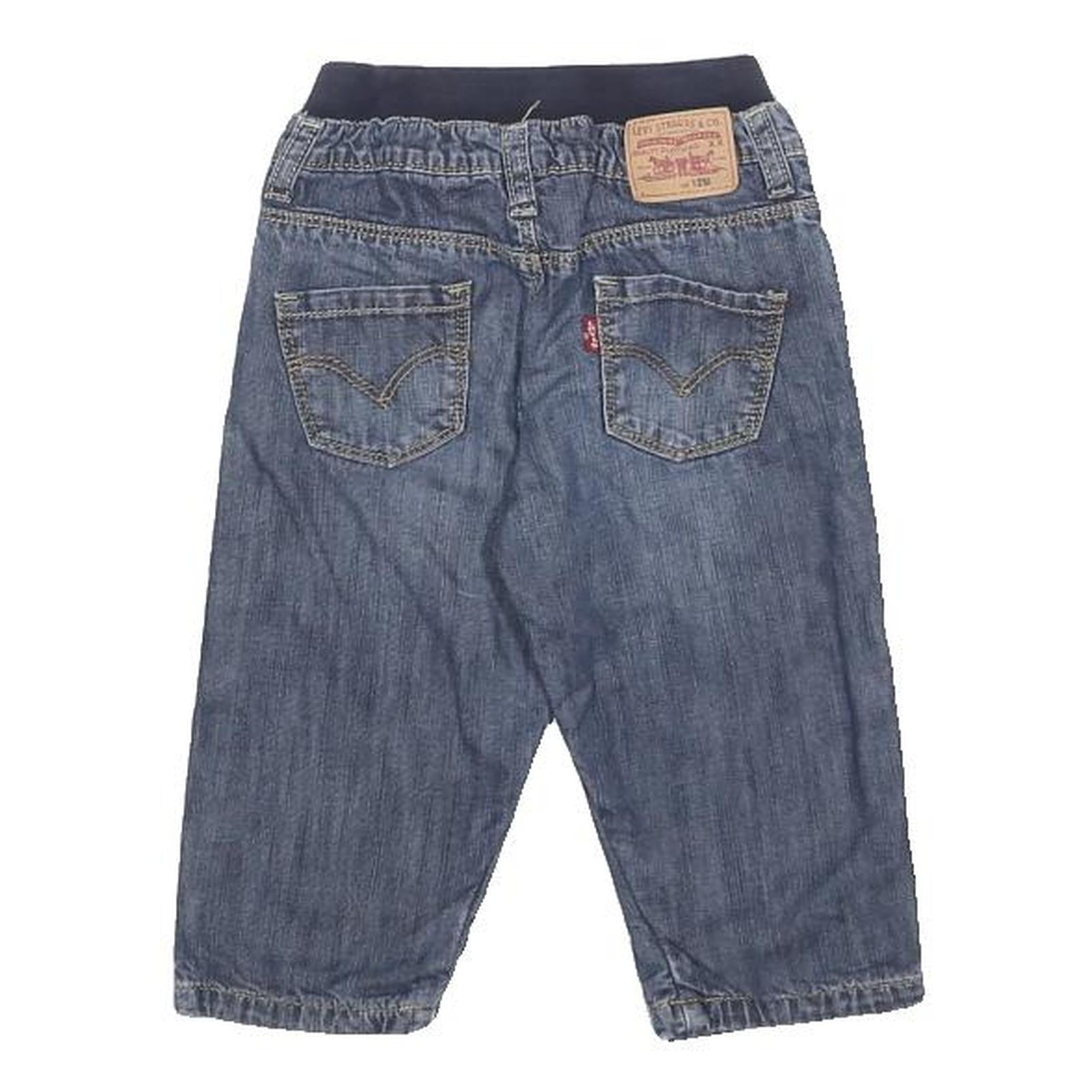 LEVI'S Boys Jeans Blue Regular Denim W16 L10 Dinosaur Print Elastic Waist