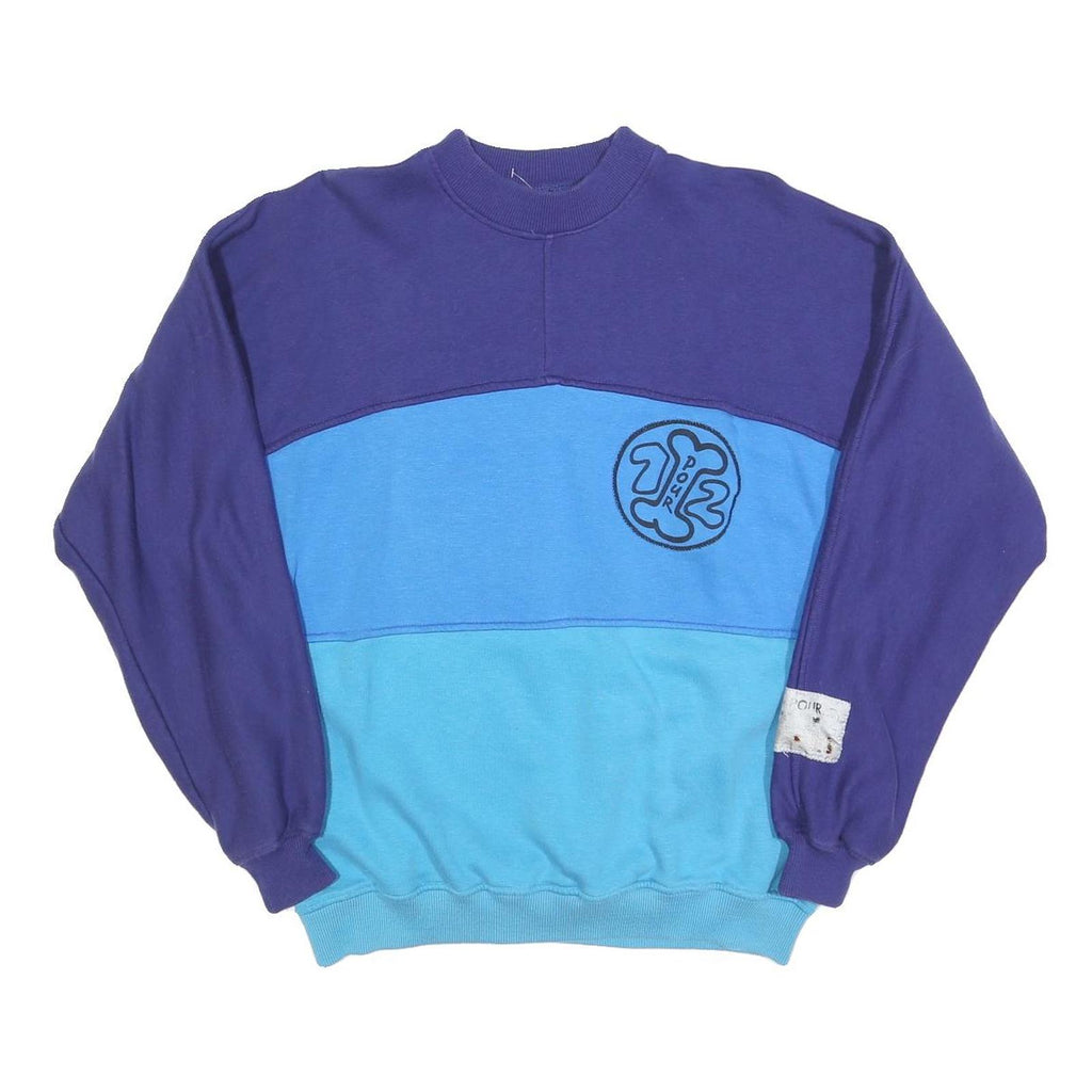 Womens Blue & Dark Blue Sweatshirt Crew Neck XL Casual Cotton Blend Pullover