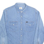 LEE Womens Blue Denim Shirt L Cotton Long Sleeve Button Closure Casual