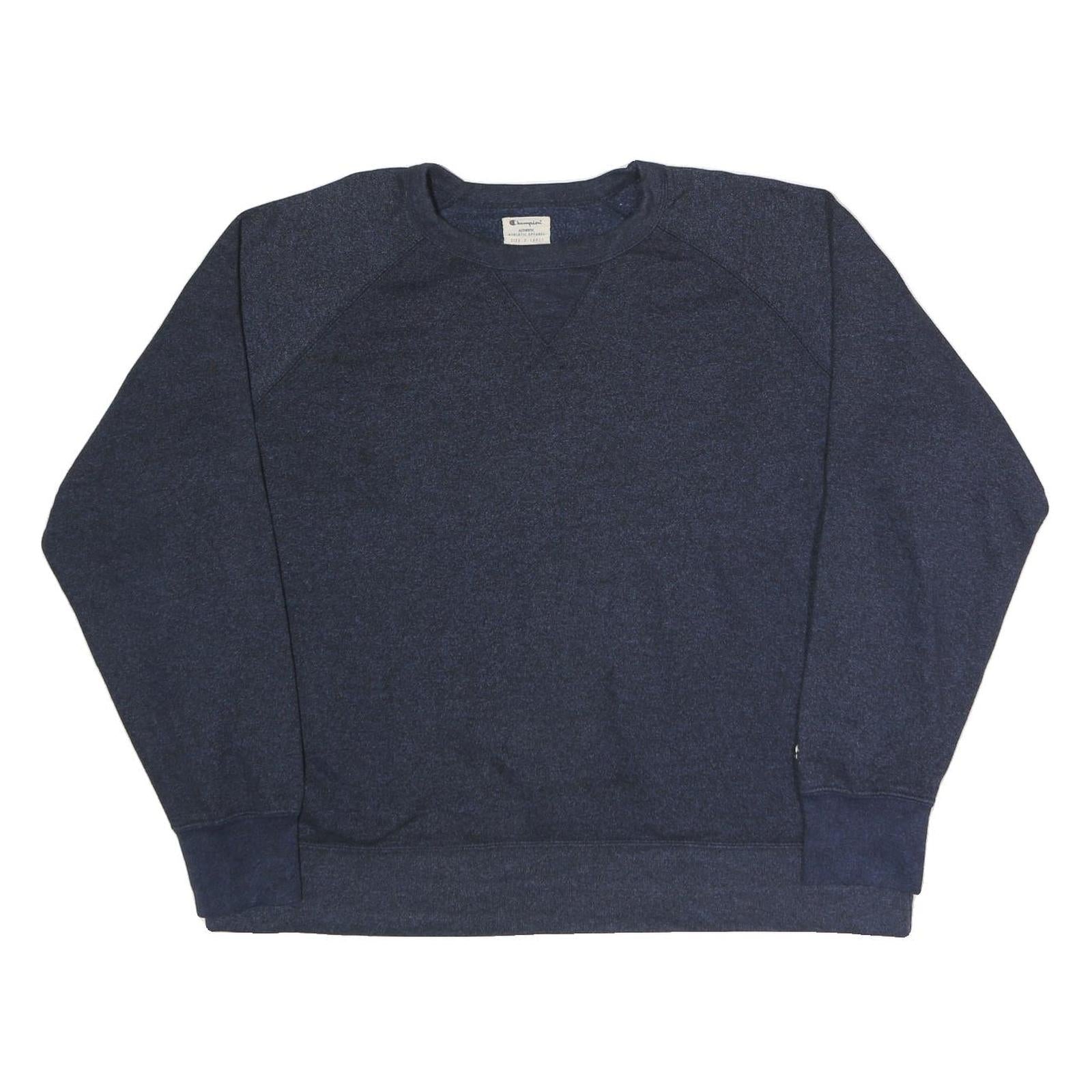 CHAMPION Mens Navy Blue Sweatshirt Crew Neck XL Classic Cotton Blend Pullover