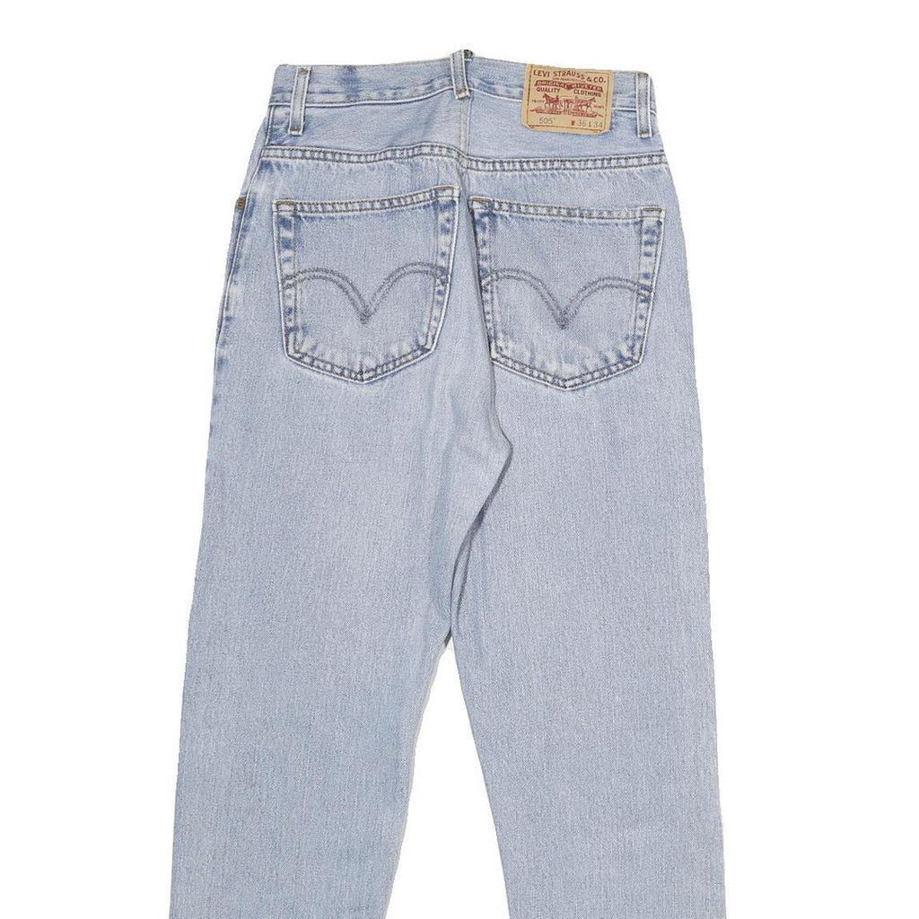 LEVI'S 505 Womens Jeans Blue Regular Straight Denim Light W25 L30 Classic Fit