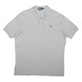 POLO RALPH LAUREN Mens Grey Short Sleeve Plain Cotton Blend Polo Shirt L