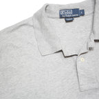 POLO RALPH LAUREN Mens Grey Short Sleeve Plain Cotton Blend Polo Shirt L