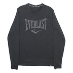 EVERLAST Mens Black Crew Neck M Logo Print Cotton Blend Sweatshirt