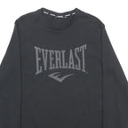 EVERLAST Mens Black Crew Neck M Logo Print Cotton Blend Sweatshirt