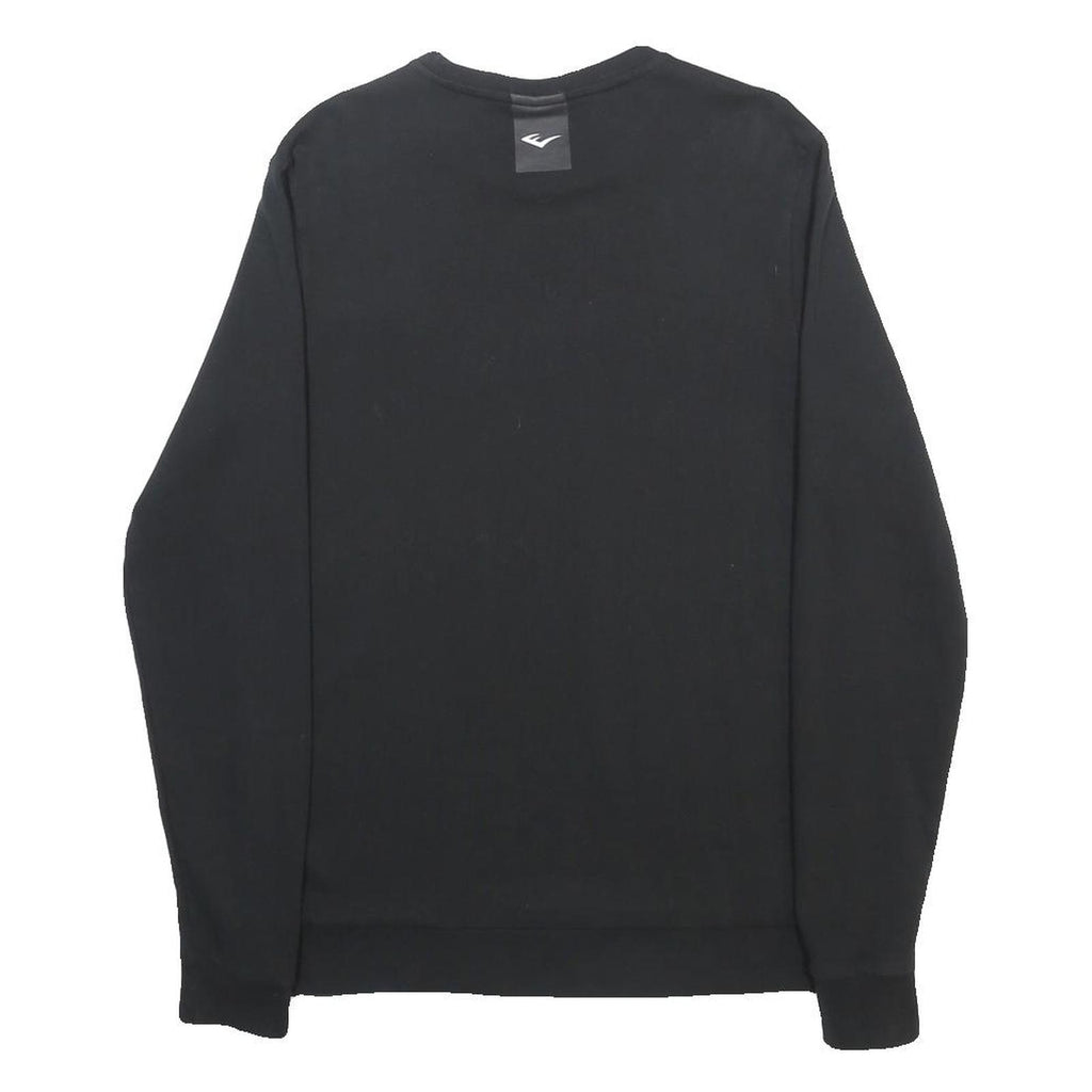 EVERLAST Mens Black Crew Neck M Logo Print Cotton Blend Sweatshirt