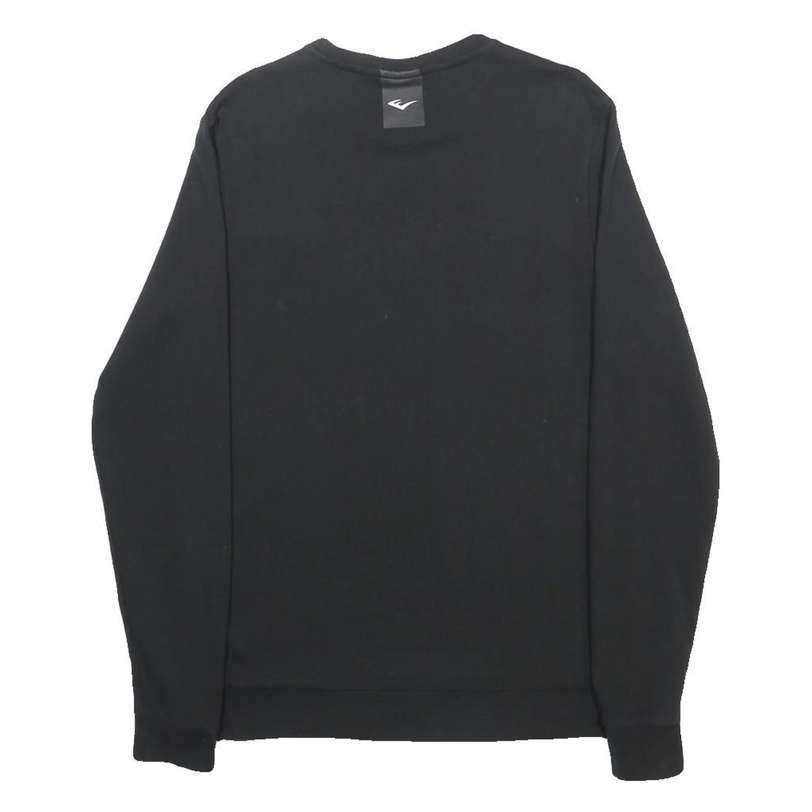 EVERLAST Mens Black Crew Neck M Logo Print Cotton Blend Sweatshirt