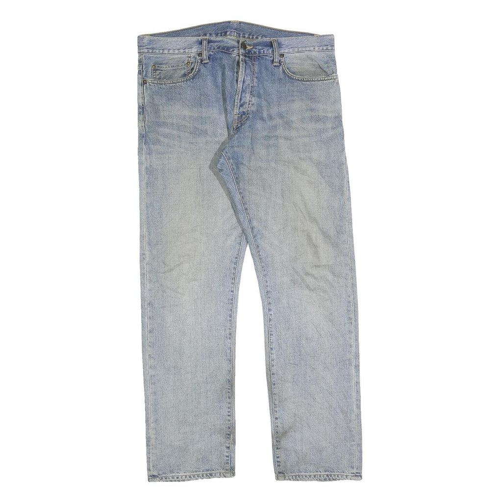 CARHARTT Mens Jeans Blue Regular Straight Denim Medium W37 L32 Zip Closure
