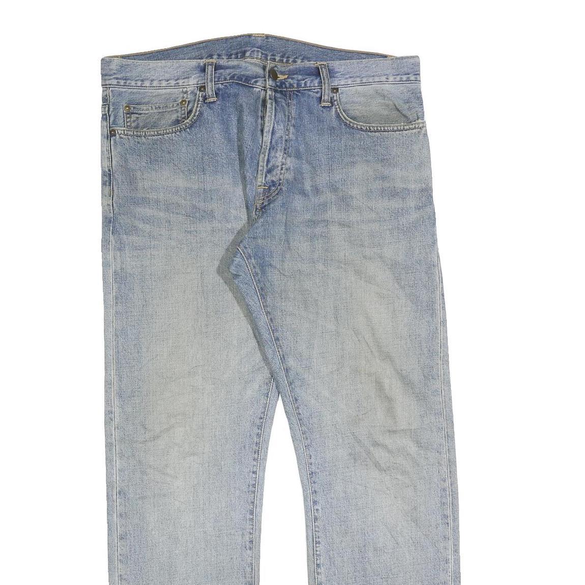 CARHARTT Mens Jeans Blue Regular Straight Denim Medium W37 L32 Zip Closure