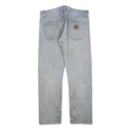 CARHARTT Mens Jeans Blue Regular Straight Denim Medium W37 L32 Zip Closure