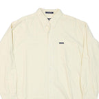 CHAPS RALPH LAUREN Mens Cream & Yellow Shirt L Button-Down Collar Cotton Blend