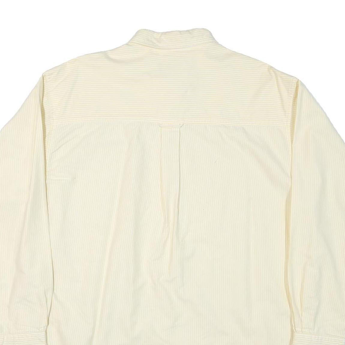 CHAPS RALPH LAUREN Mens Cream & Yellow Shirt L Button-Down Collar Cotton Blend