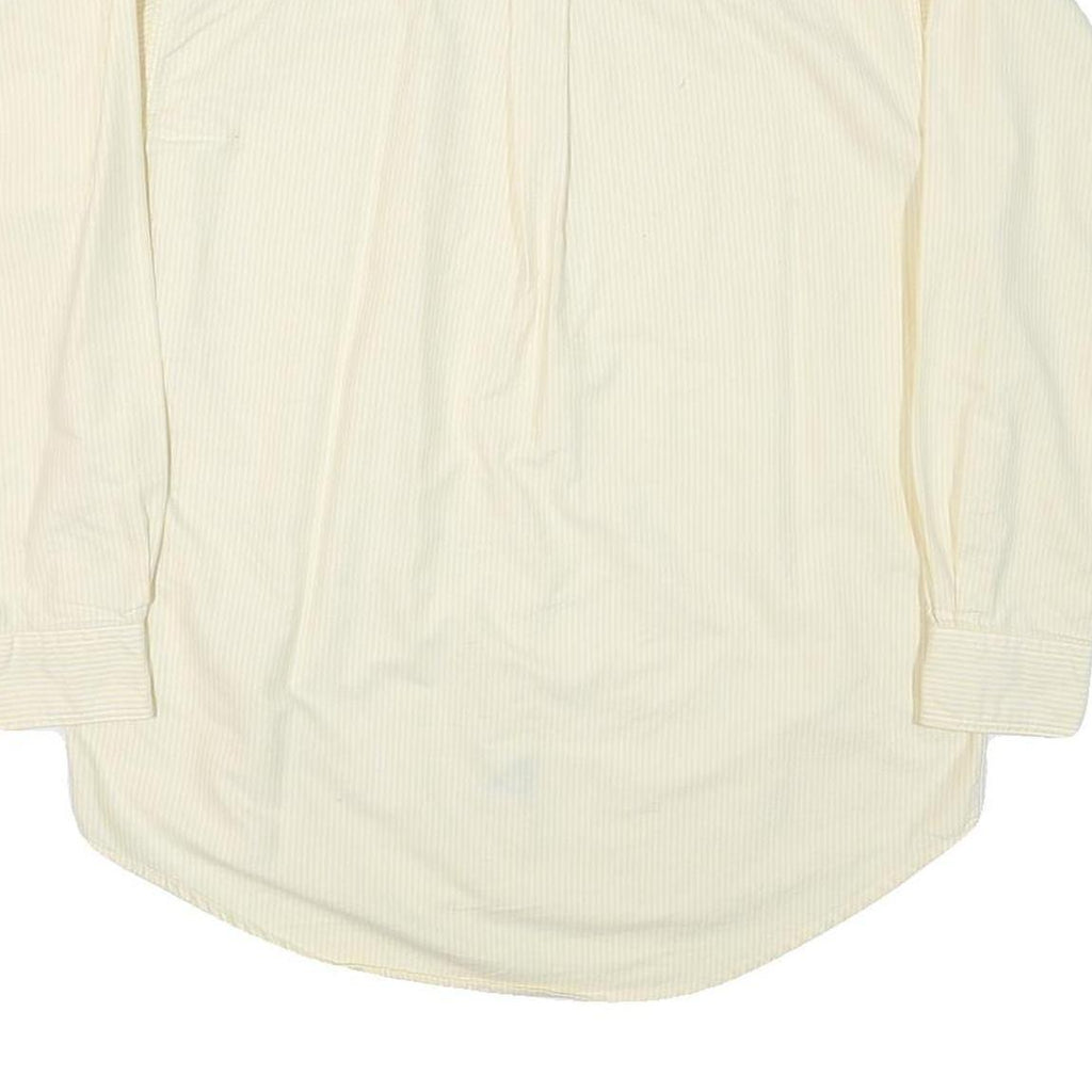 CHAPS RALPH LAUREN Mens Cream & Yellow Shirt L Button-Down Collar Cotton Blend