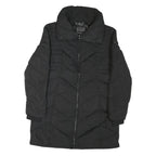 GUESS Womens Black Quilted Jacket L Polyester Blend Zip Warm Winter