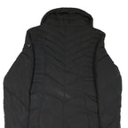 GUESS Womens Black Quilted Jacket L Polyester Blend Zip Warm Winter