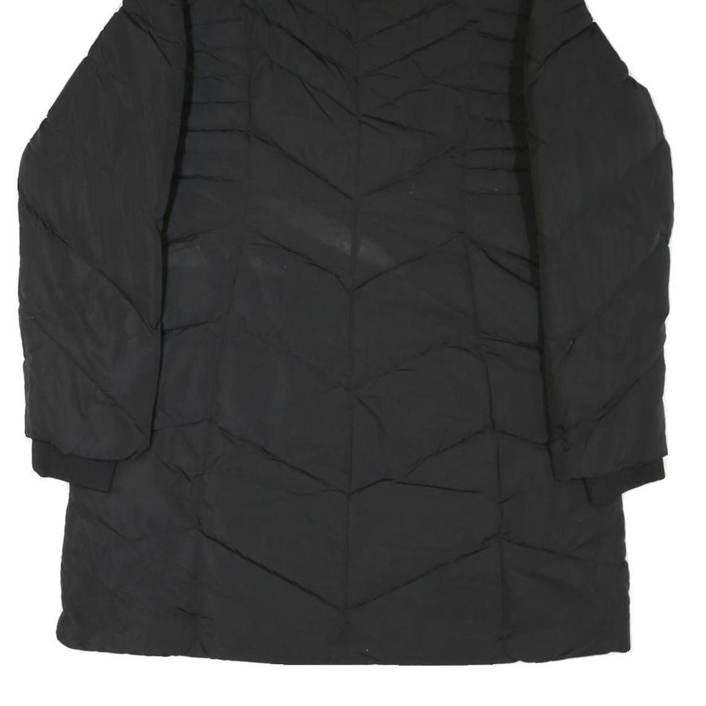 GUESS Womens Black Quilted Jacket L Polyester Blend Zip Warm Winter