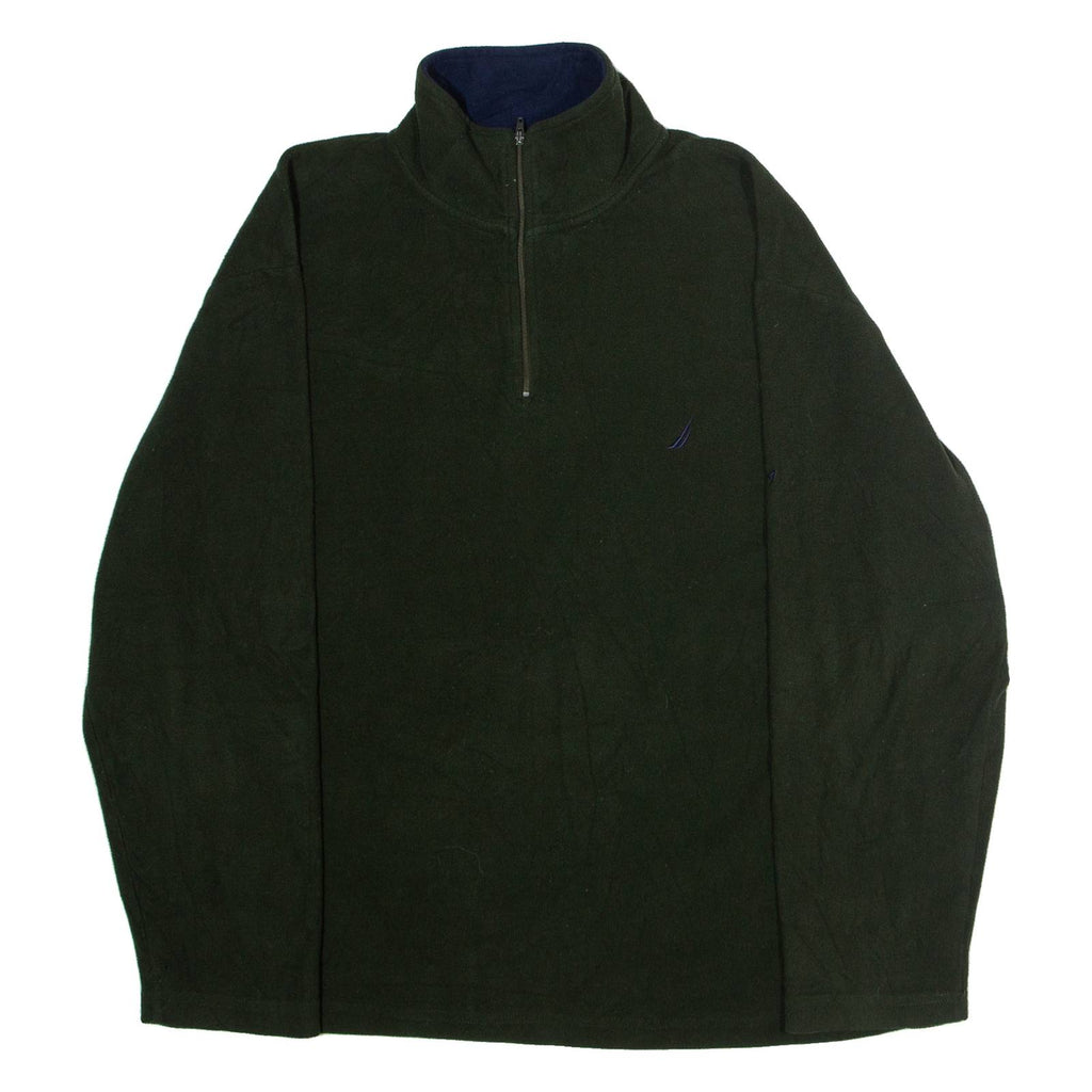 NAUTICA Mens Fleece Green 1/4 Zip M