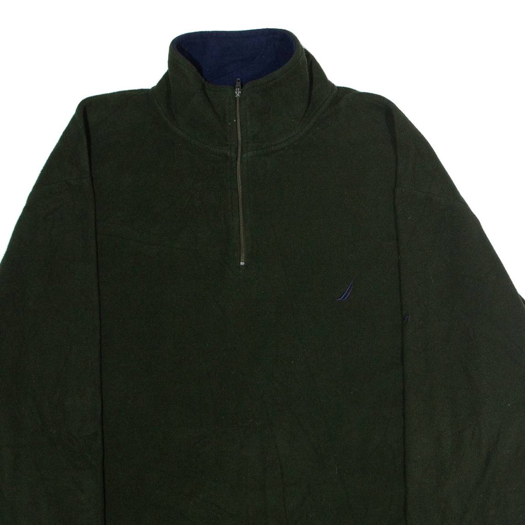 NAUTICA Mens Fleece Green 1/4 Zip M
