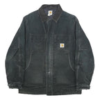 CARHARTT Mens Black Workwear Jacket XL Cotton Zip Plain Durable Heavyweight