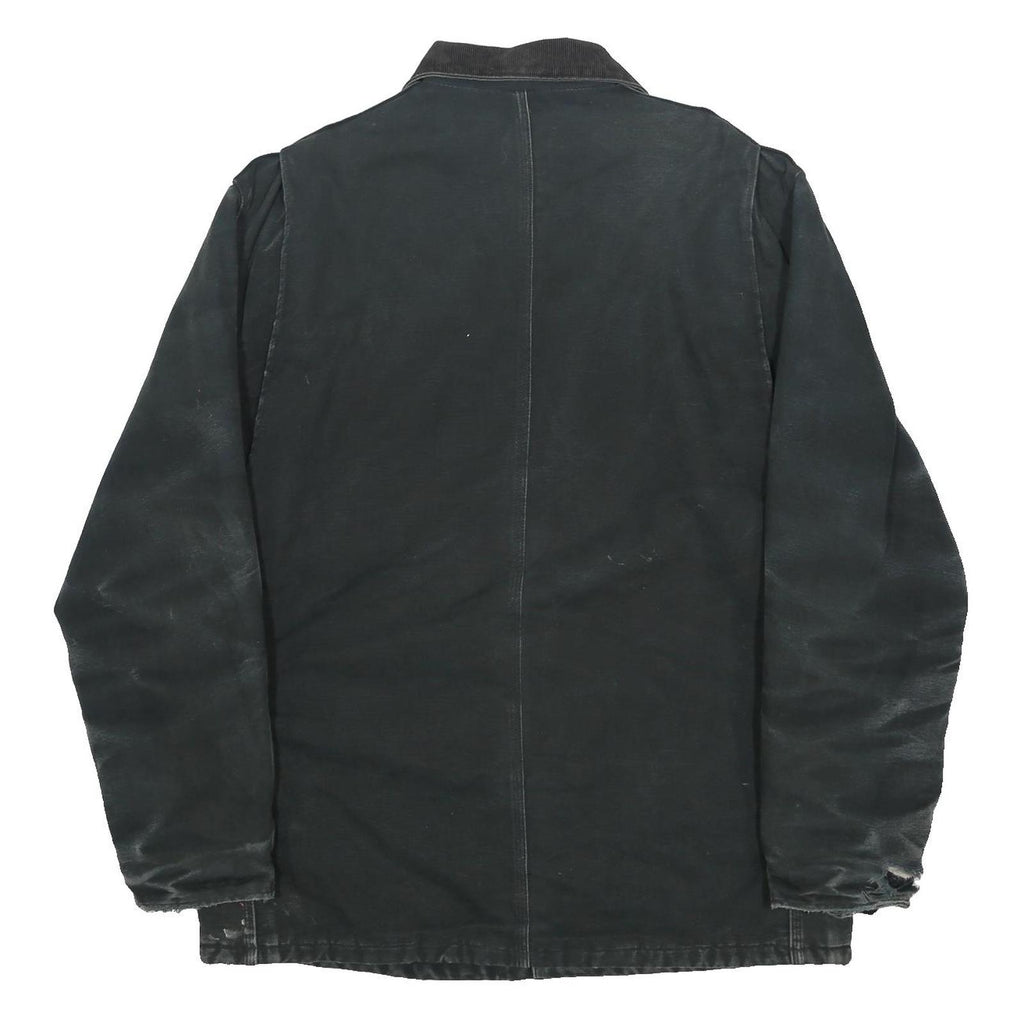 CARHARTT Mens Black Workwear Jacket XL Cotton Zip Plain Durable Heavyweight