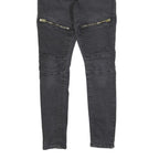 TRUE RELIGION Womens Slim Black Denim Rinse W22 L27 Zipper Detail Jeans