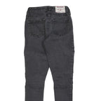 TRUE RELIGION Womens Slim Black Denim Rinse W22 L27 Zipper Detail Jeans