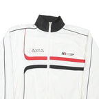 TTK Womens White & Black & Red Sports Track Jacket S Nylon Zip