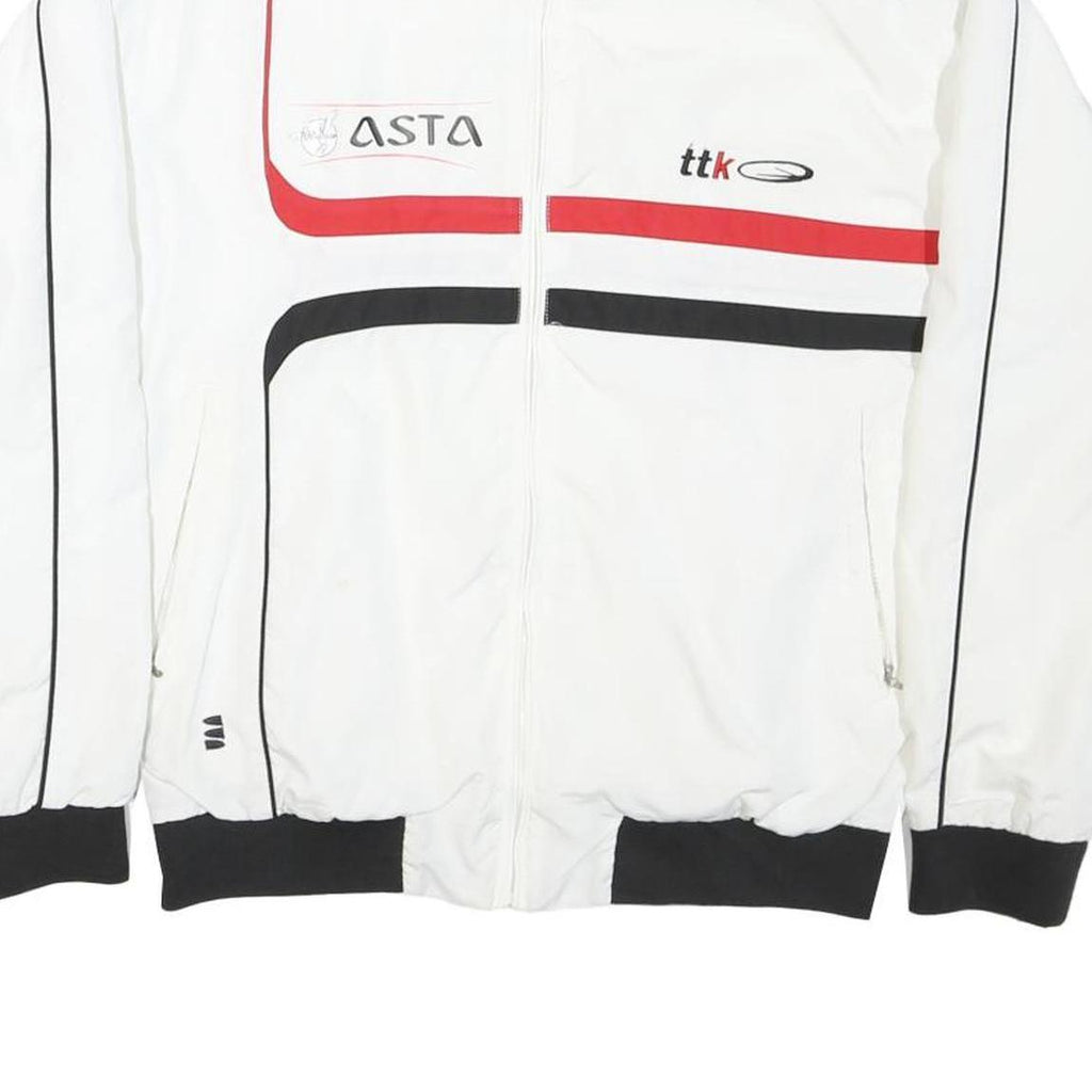 TTK Womens White & Black & Red Sports Track Jacket S Nylon Zip