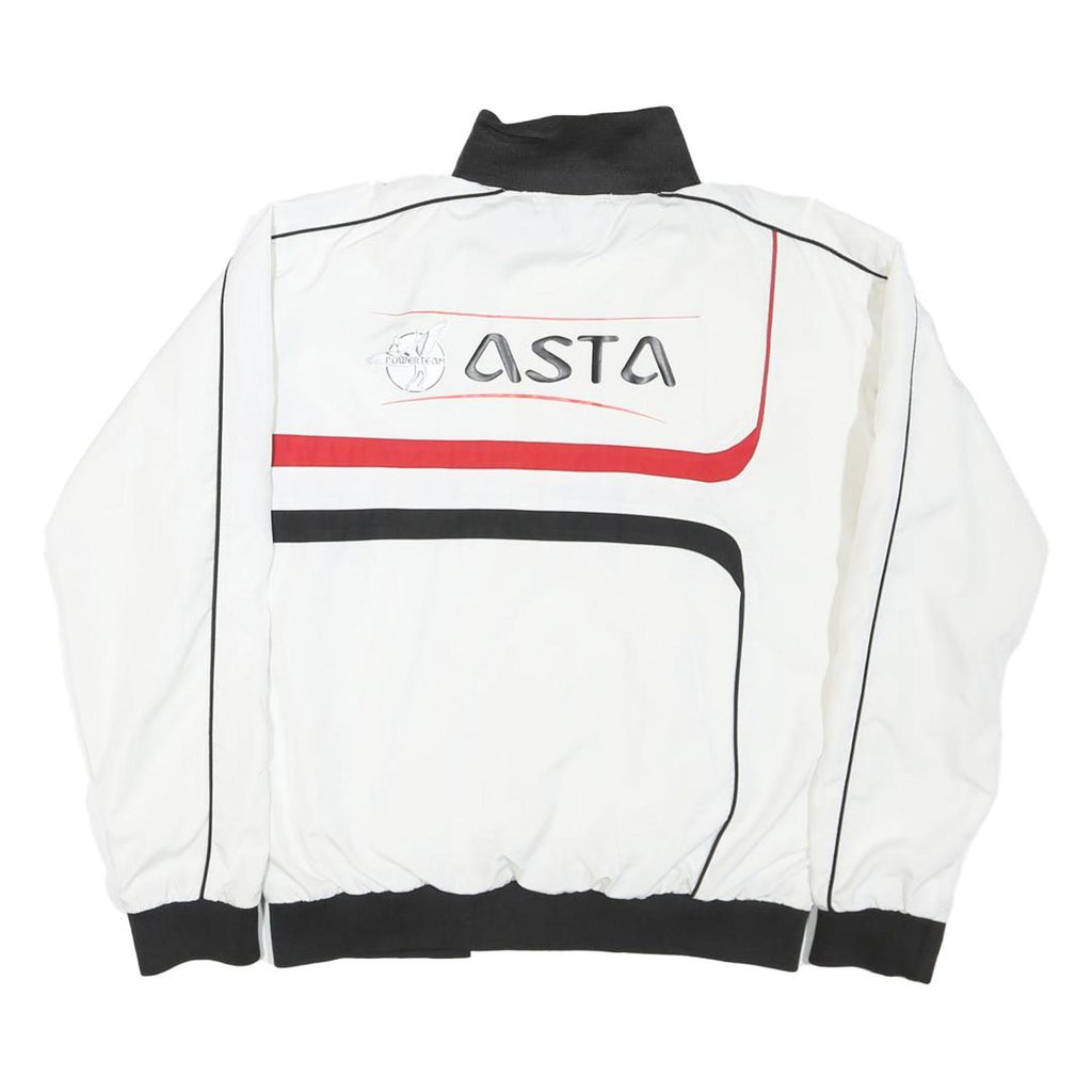 TTK Womens White & Black & Red Sports Track Jacket S Nylon Zip
