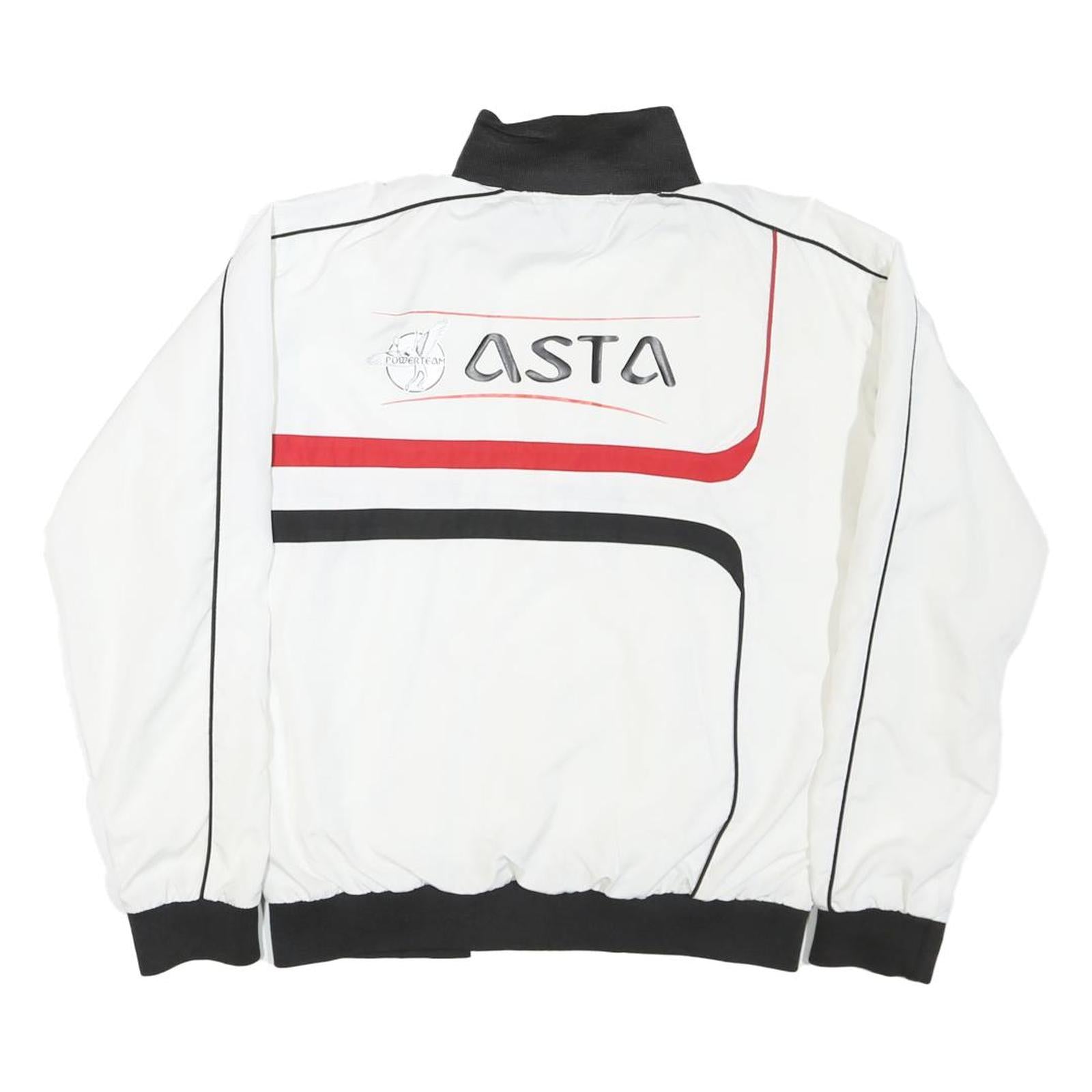 TTK Womens White & Black & Red Sports Track Jacket S Nylon Zip