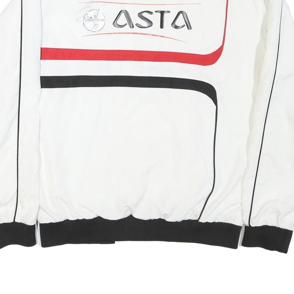 TTK Womens White & Black & Red Sports Track Jacket S Nylon Zip