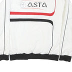 TTK Womens White & Black & Red Sports Track Jacket S Nylon Zip