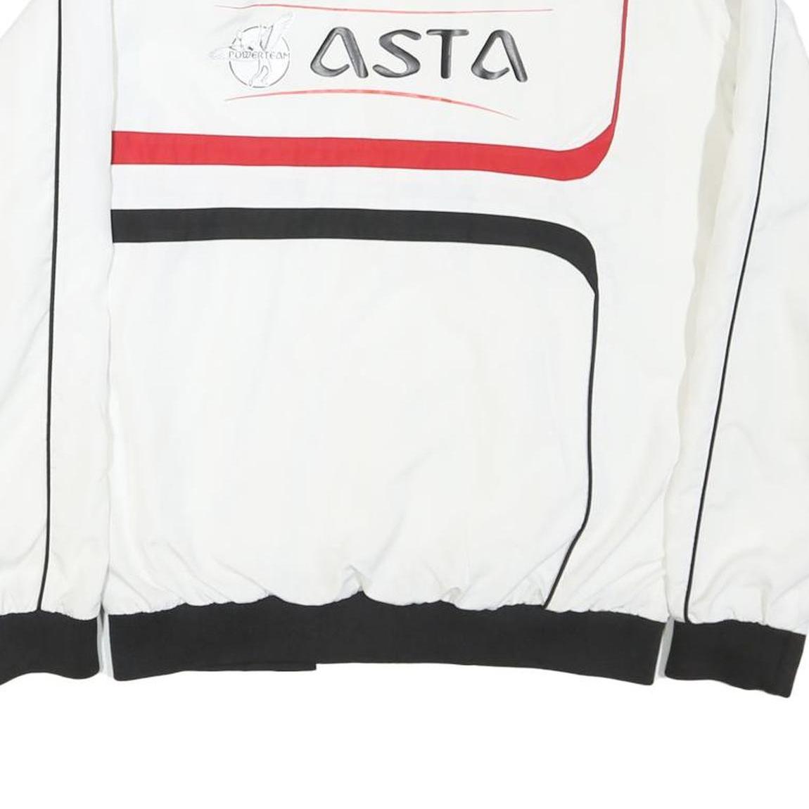 TTK Womens White & Black & Red Sports Track Jacket S Nylon Zip