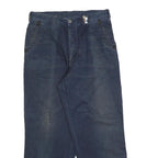 Mens Relaxed Blue Denim Cotton Blend Jeans W34 L32 Zip Pocket Design