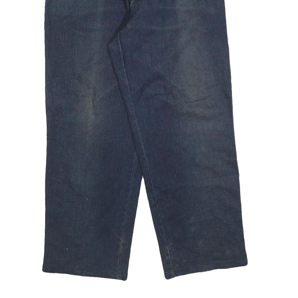 Mens Relaxed Blue Denim Cotton Blend Jeans W34 L32 Zip Pocket Design