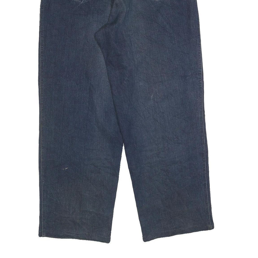 Mens Relaxed Blue Denim Cotton Blend Jeans W34 L32 Zip Pocket Design