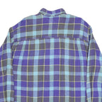 EAGLE Mens Blue Plaid Shirt L Cotton Blend Long Sleeve Casual Button Pocket