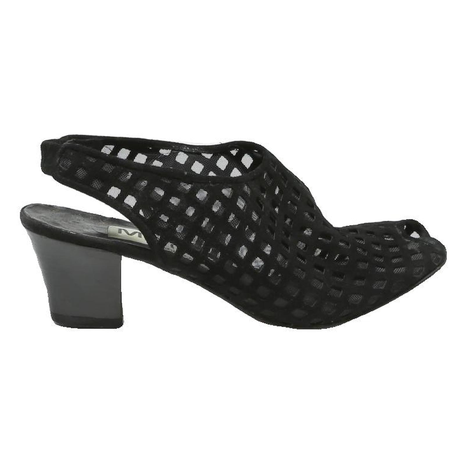 MARIPE Womens Slingback Peep Toe Black Synthetic UK 4.5 Elegant Summer Heel