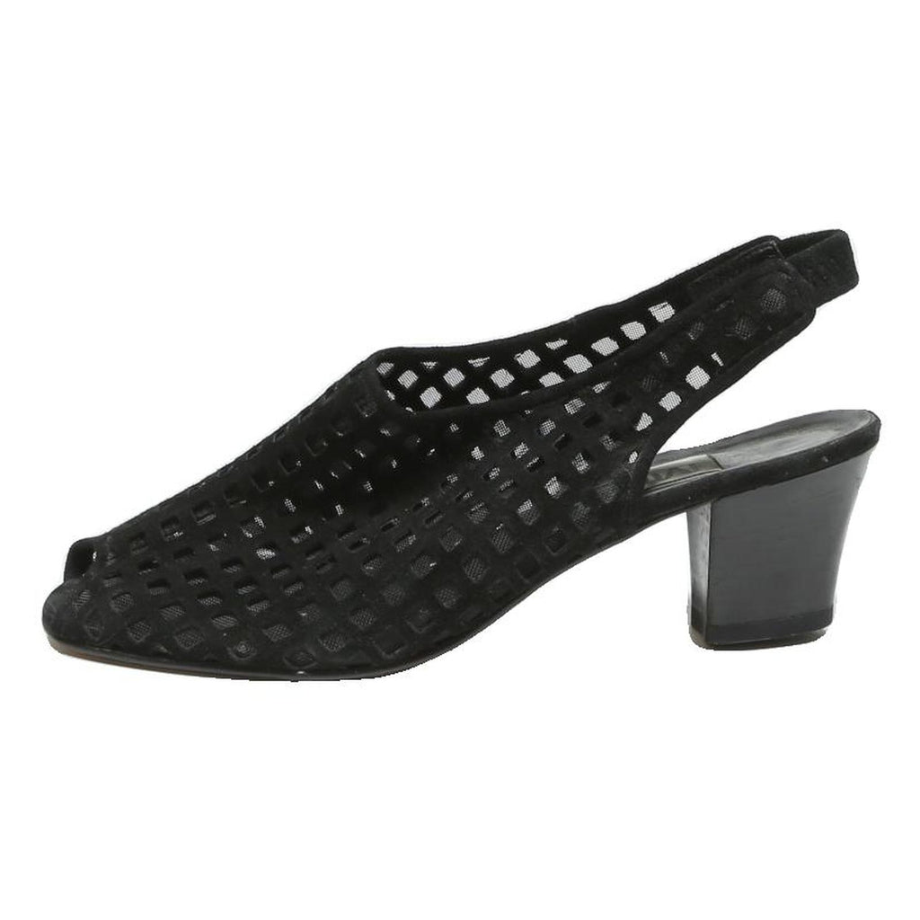 MARIPE Womens Slingback Peep Toe Black Synthetic UK 4.5 Elegant Summer Heel