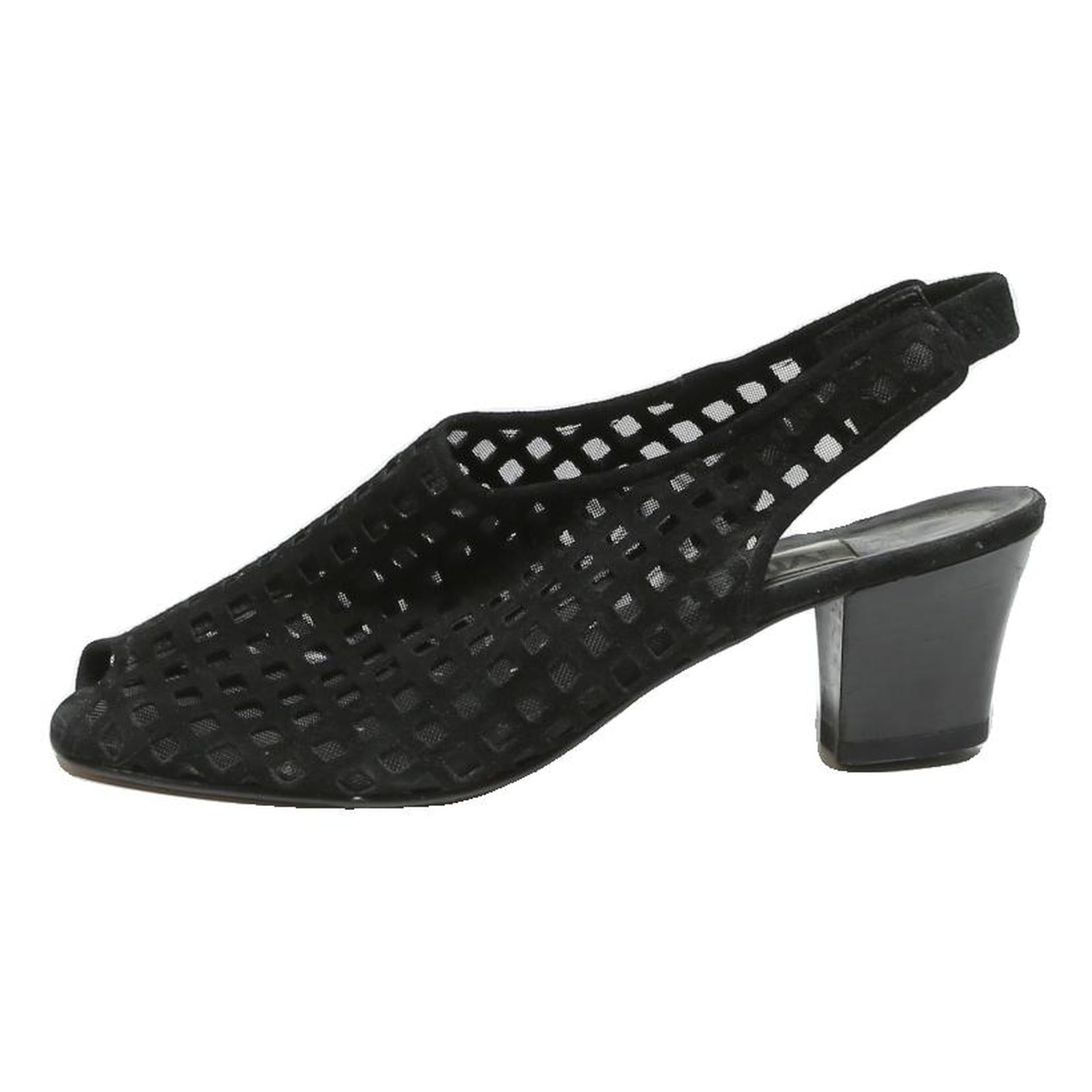 MARIPE Womens Slingback Peep Toe Black Synthetic UK 4.5 Elegant Summer Heel