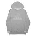 ADIDAS Boys Grey Cotton Blend Hoodie XL Classic Logo Pullover Sweatshirt
