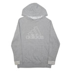 ADIDAS Boys Grey Cotton Blend Hoodie XL Classic Logo Pullover Sweatshirt