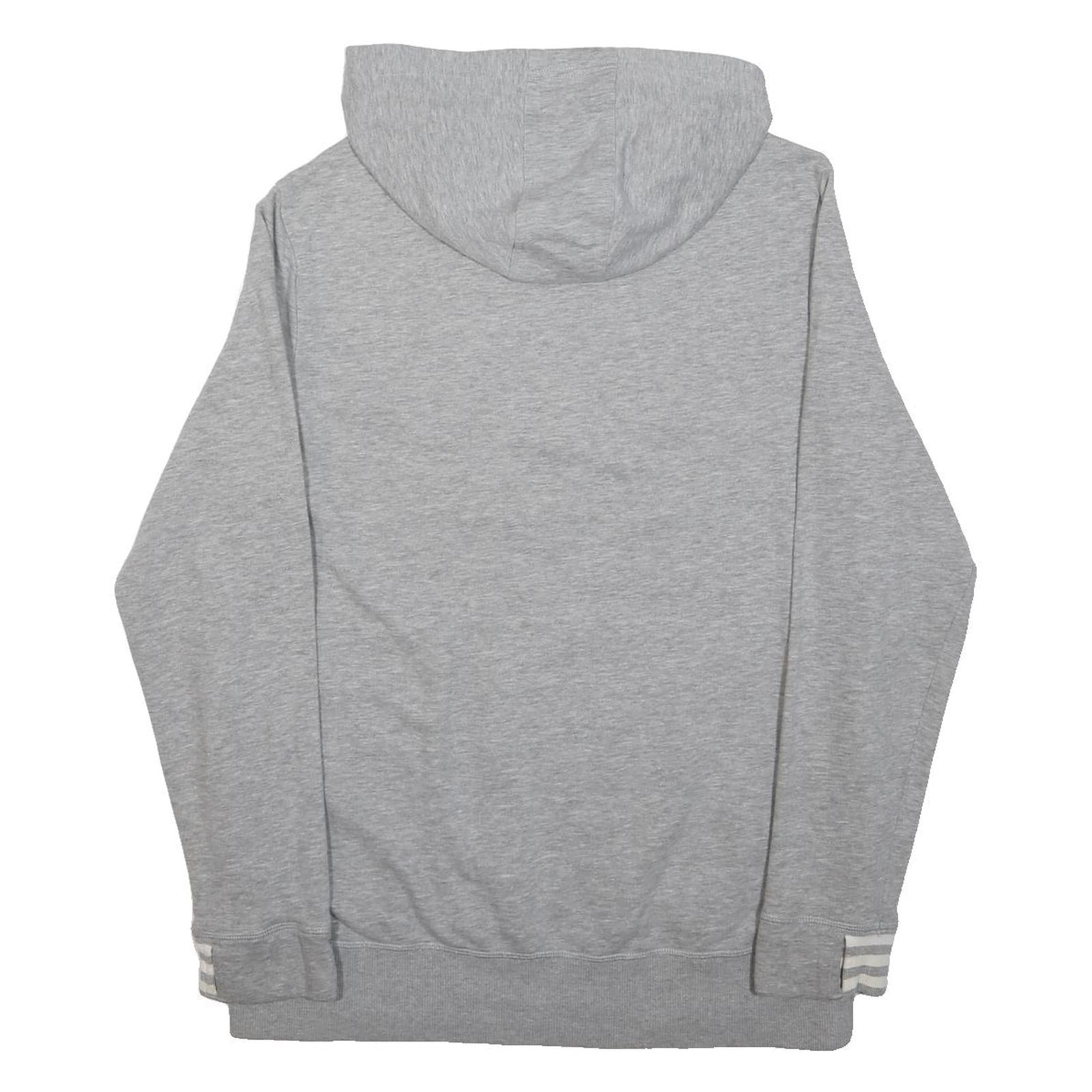 ADIDAS Boys Grey Cotton Blend Hoodie XL Classic Logo Pullover Sweatshirt